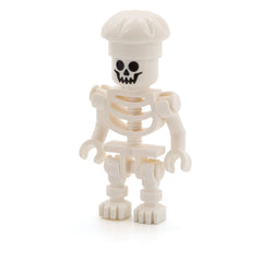 LEGO gen134 - Skeleton - Standard Skull, Bent Arms Vertical Grip, White Chef Toque