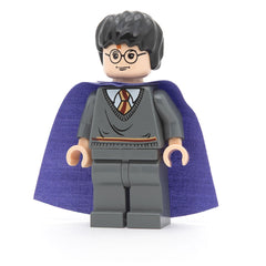 LEGO hp051 - Harry Potter (Gryffindor Stripe Torso, Dark Bluish Gray Legs, Lilac Cape)