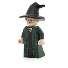 LEGO hp274 - Professor Minerva McGonagall (Dark Green Robe over Black Dress, Hat with Hair)