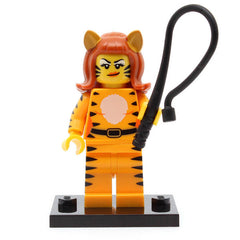 LEGO col14-09 - Tiger Woman, Series 14 (Set mit Stand und Zubehör)