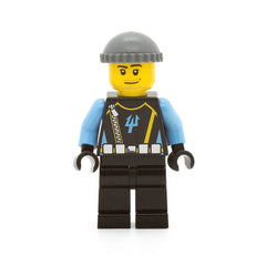 LEGO aqu024 - Aquaraider Diver 5 (Dark Bluish Gray Knit Cap)