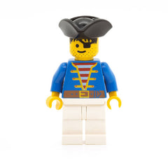 LEGO pi006 - Pirate (Blue Jacket White Legs, Black Pirate Triangle Hat)