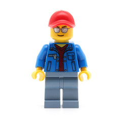 LEGO cty0461 - (Blue Jacket over Dark Red V-Neck Sweater, Sand Blue Legs, Red Cap with Hole, Silver Sunglasses)