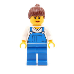 LEGO cty0171 - Farm Hand (Female, Overalls Blue over V-Neck Shirt)