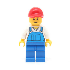 LEGO cty0636 -Overalls (Blue over V-Neck Shirt, Blue Legs, Red Cap with Hole)