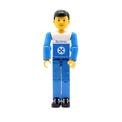 LEGO tech005 - Technic Figure (Blue Legs, White Top with Blue Technic Logo, Blue Arms)