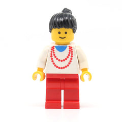 LEGO trn003 - Woman (Necklace Red, Red Legs, Black Ponytail Hair)