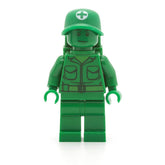 LEGO toy002 - Green Army Man (Medic with Backpack)