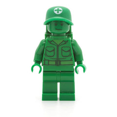 LEGO toy002 - Green Army Man (Medic with Backpack)