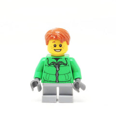 LEGO hol024 - Boy (Winter Jacket Zipper, Light Bluish Gray Short Legs)