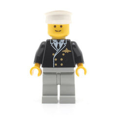 LEGO air014 - Airport (Pilot, Light Gray Legs, White Hat)