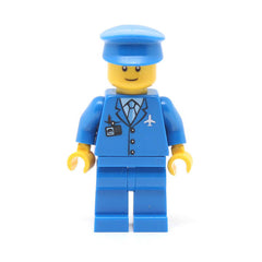 LEGO air046a - Airport (Blue 3 Button Jacket & Tie, Blue Hat, Blue Legs)