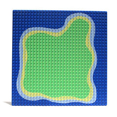 LEGO Platte 3811pb01 (Grundplatte 32 x 32 -Paradisa Island Pattern, Blue)