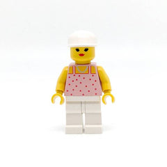 LEGO par018 - Red Dots on Pink Shirt (White Legs, White Cap)