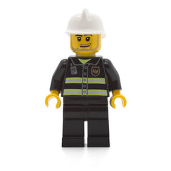 LEGO cty0093 - Fire (Reflective Stripes, Black Legs, White Fire Helmet, Smirk and Stubble Beard)