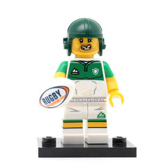LEGO col19-13 - Rugby Player, Series 19 (Set mit Stand und Zubehör)