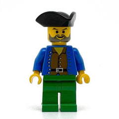 LEGO pi034 - Pirate (Brown Shirt, Green Legs, Black Pirate Triangle Hat)