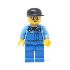 LEGO ovr039 - Overalls with Tools in Pocket Blue, Black Cap, Glasses