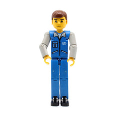 LEGO tech015 - Technic Figure (Blue Legs, Blue Top with Zipper and Pockets, Light Gray Arms)