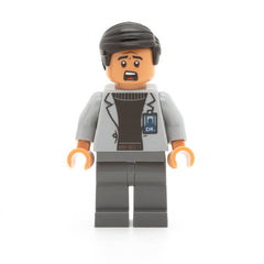 LEGO jw068 - Dr. Henry Wu (Light Bluish Gray Jacket, Evil Smile / Scared)