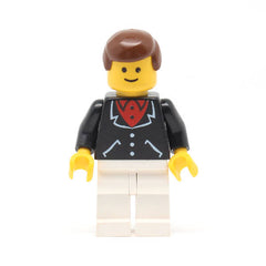 LEGO trn113 - (Suit with 3 Buttons Black, White Legs, Brown Male Hair)