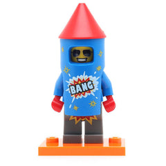 LEGO col18-05 - Firework Guy, Series 18 (Set mit Stand und Zubehör)