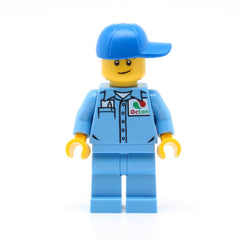 LEGO cty0689 -(Medium Blue Uniform Shirt with Pocket and Octan Logo, Medium Blue Legs, Blue Cap with Hole, Lopsided Smile)