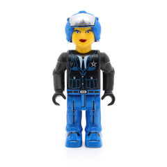 LEGO js005 - Police (Blue Legs, Black Jacket, Blue Helmet) - (Female)