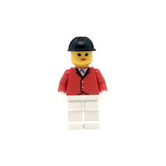 LEGO par012 - Red Riding Jacket (White Legs, Black Construction Helmet)