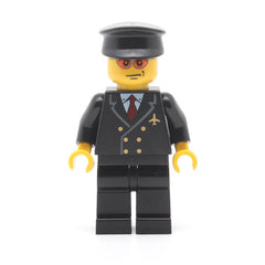 LEGO air042 - Airport (Pilot with Red Tie and 6 Buttons, Black Legs, Black Hat, Orange Sunglasses)