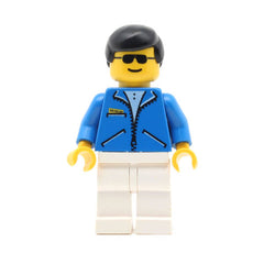 LEGO jbl012 - Jacket Blue - White Legs, Black Male Hair, Sunglasses