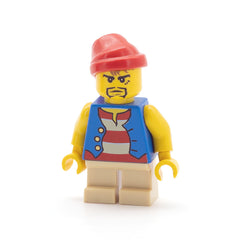 LEGO pi120 - Pirate (Blue Vest, Tan Short Legs, Red Bandana, Black Beard)