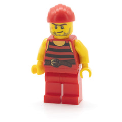 LEGO pi166 - Pirate 5 (Black and Red Stripes, Red Legs, Scar)