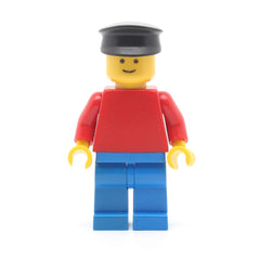 LEGO pln017 - Plain Red Torso with Red Arms, Blue Legs, Black Hat