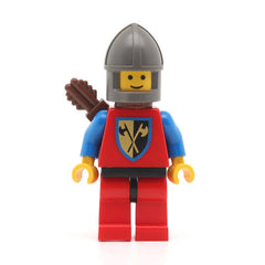 LEGO cas238 - Crusader Axe (Red Legs with Black Hips, Dark Gray Chin-Guard, Quiver)