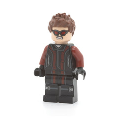 LEGO sh0172 - Hawkeye (Black and Dark Red Suit, Reddish Brown Spiked Hair)