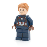 LEGO sh0264 - Captain America (Dark Blue Suit with Reddish Brown Belt and Harness, Reddish Brown Hands, Hair, Dark Brown Eyebrows)