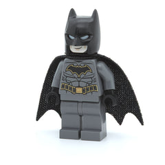 LEGO sh0589a - Batman (Dark Bluish Gray Suit with Gold Outline Belt and Crest, Mask and Cape, Type 3 Cowl, Spongy Cape)