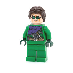 LEGO sh0888 - Green Goblin (Green Outfit without Mask, Dark Brown Hair)