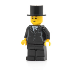 LEGO twn133b - (Suit Black, Top Hat, Black Legs, Reddish Brown Eyebrows)