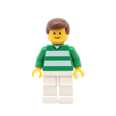 LEGO soc022 - Soccer Player (Green & White Team #2 on Back)