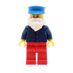 LEGO cty0442 - (Plaid Button Shirt, Red Legs, White Short Beard, Blue Hat)