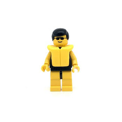 LEGO par036 - Plain Black Torso (Yellow Arms, Yellow Legs, Sunglasses, Black Male Hair, Life Jacket)