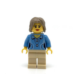 LEGO cty0262 - (Medium Blue Female Shirt with Two Buttons and Shell Pendant, Tan Legs, Dark Tan Mid-Length Tousled Hair)