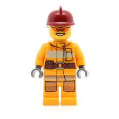 LEGO cty0338 - Fire (Bright Light Orange Fire Suit with Utility Belt, Dark Red Fire Helmet, Orange Sunglasses)
