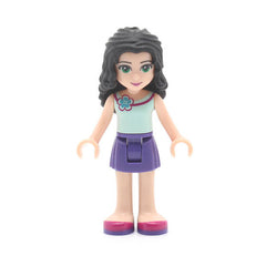 LEGO frnd108 - Friends Emma (Dark Purple Skirt, Light Aqua Top with Flower at Neck)