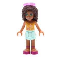 LEGO frnd173 - Friends Andrea (Light Aqua Layered Skirt, Bright Light Orange Top with Music Notes)