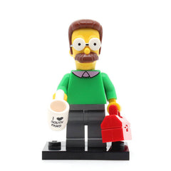 LEGO colsim-07 - Ned Flanders, The Simpsons, Series 1 (Set mit Stand und Zubehör)