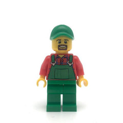 LEGO cty0499 - Overalls (Farmer Green, Green Cap with Hole, Brown Moustache and Goatee)
