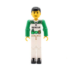 LEGO tech022 - Technic Figure (White Legs, White Top with White and Green Torso with Rescue Pattern, Green Arms)
